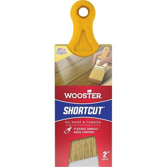 24-Pack of 2” Wooster Brush Company Z3215 Shortcut White Bristle Angle Sash Paint Brush