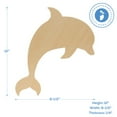 thumbnail image 3 of Unfinished Wooden Dolphin Cutout, 12", Pack of 100 Wooden Shapes for Crafts, Use for Summer, Beach & Nautical Decor and Crafting, by Woodpeckers, 3 of 8