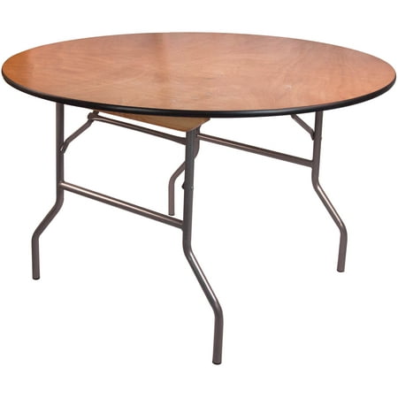 Advantage 4 ft. Round Wood Folding Banquet Table