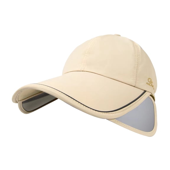 Wide Brim Visor Hat for Women Golf Visor Cap Women Adjustable Golf Cap with Retractable Brim Beach/Tennis Sport Hat Breathable Summer Cap QURATI Beige One Size