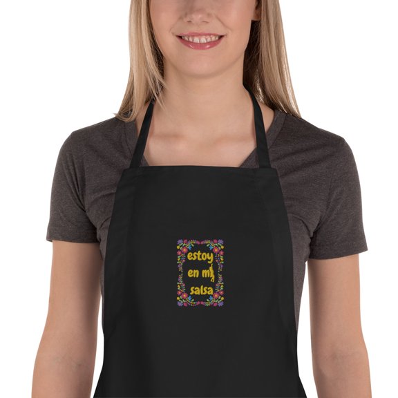 Estoy en mi salsa - Embroidered Apron (Black)