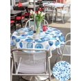 thumbnail image 5 of Outdoor Tablecloth with Umbrella Hole for Patio/Picnic/Party/Camping, Blue Ocean Bubble Waterproof Table Cloth Round Cover Washable, Watercolor Sea Bubble Summer (Dia 54"), 5 of 8