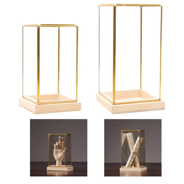 2x Vitrina de Decorativa Cuboide Arte Terrario Soledad Estuche de muestra