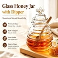 thumbnail image 2 of RNKR Glass Honey Jar with Dipper and Lid, Honey Bee Pot, 17oz Glass Beehive Honey Pot for Home Kitchen, 2 of 10