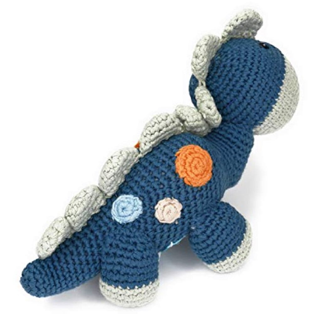 Pebble Handmade Dinosaur Blue Organic Cotton Crochet