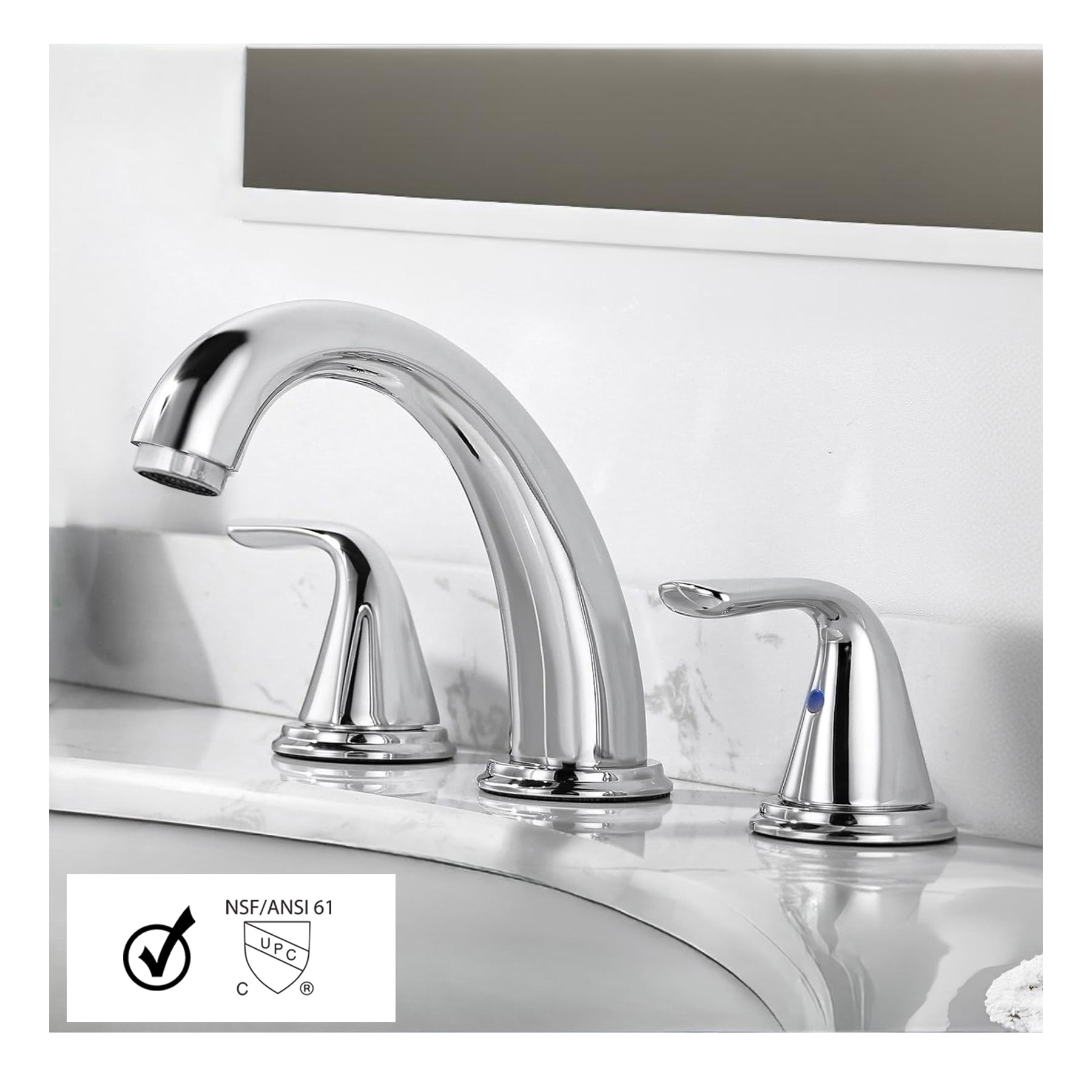 WMF Stainless Steel Chrome 8 Inch Bathroom Sink Faucet