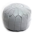 thumbnail image 7 of BeldiNest Moroccan Genuine Leather Pouf Ottoman – Pre-Filled, Handmade, Round Ottoman, Bohemian Footstool, Perfect Home Ottoman Footrest, Size: D20" H14"- Turquoise, 7 of 7