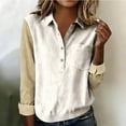 thumbnail image 4 of RXMEKW Long Sleeve Lapel Cardigan for Women, Loose Fit Pullover Top, Standard Thickness, Solid Color, 4 of 5