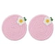 thumbnail image 1 of 2Pcs Manteles Individuales Redondos Trenzados, 4.7" Manteles Tejidos para Mesa de Cocina con Flor para Decoración de Granja (Rosa), 1 of 7