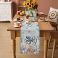 thumbnail image 2 of Octopus Coastal Table Runner 70 Inches, Summer Beach Coral Starfish Blue Grey Bed Runner Dresser Scarves Tabletop for Indoor Outdoor Parties/Ceremony/Banquet, 13" x 70", 2 of 9