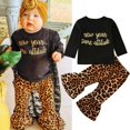 thumbnail image 1 of 2PCS Toddler Baby Girl Autumn Clothes Long Sleeve Tops+Leopard Pants Outfits Set, 1 of 5