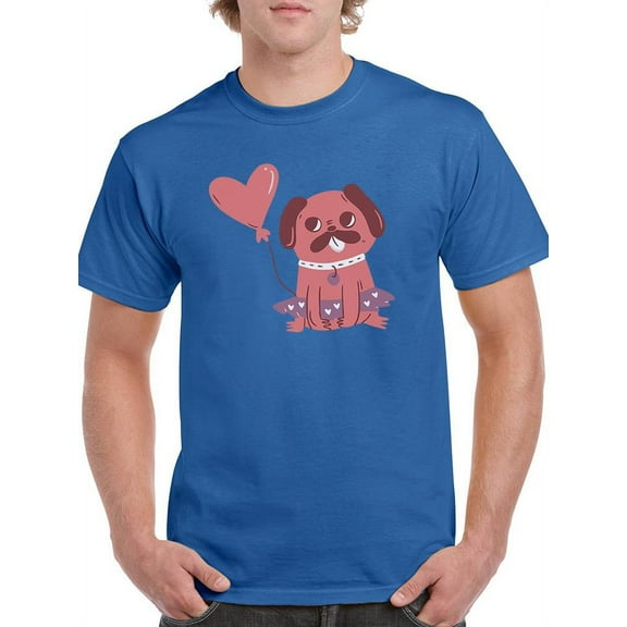 Sitting Lovely Pug T-Shirt Men -Smartprints Designs, Male Small