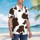 thumbnail image 3 of Fotbe Brown Cow Camisa Hawaiana para Hombre Unisex – Camisa Casual de Verano con Botones de Manga Corta de Algodón y Lino,3X-Large, 3 of 7