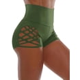 thumbnail image 3 of Women's Solid Skinny Cut Out Shorts, Sexy High Waist Yoga Shorts, Women's Clothing, 3 of 5