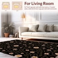 thumbnail image 2 of ODIKA 8'x8' Machine Washable Non-Slip Area Rug, Enchanted Feline Botanical Vintage Inspired High Traffic Rug, Black, 309179, 2 of 7
