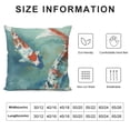 thumbnail image 5 of JEUXUS Colorful Carp Fish Japanese Symbol Pond Watercolor Painting Orange Asian Rustic Farmhouse Decorative Throw Pillow Cover Square Cushion Case for Home Sofa Couch Decoration, 5 of 5