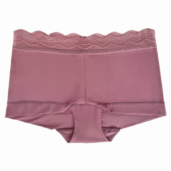 Bóxer Vassarette para Mujer, con Detalles de Encaje en la Cintura Rosa Talla TG