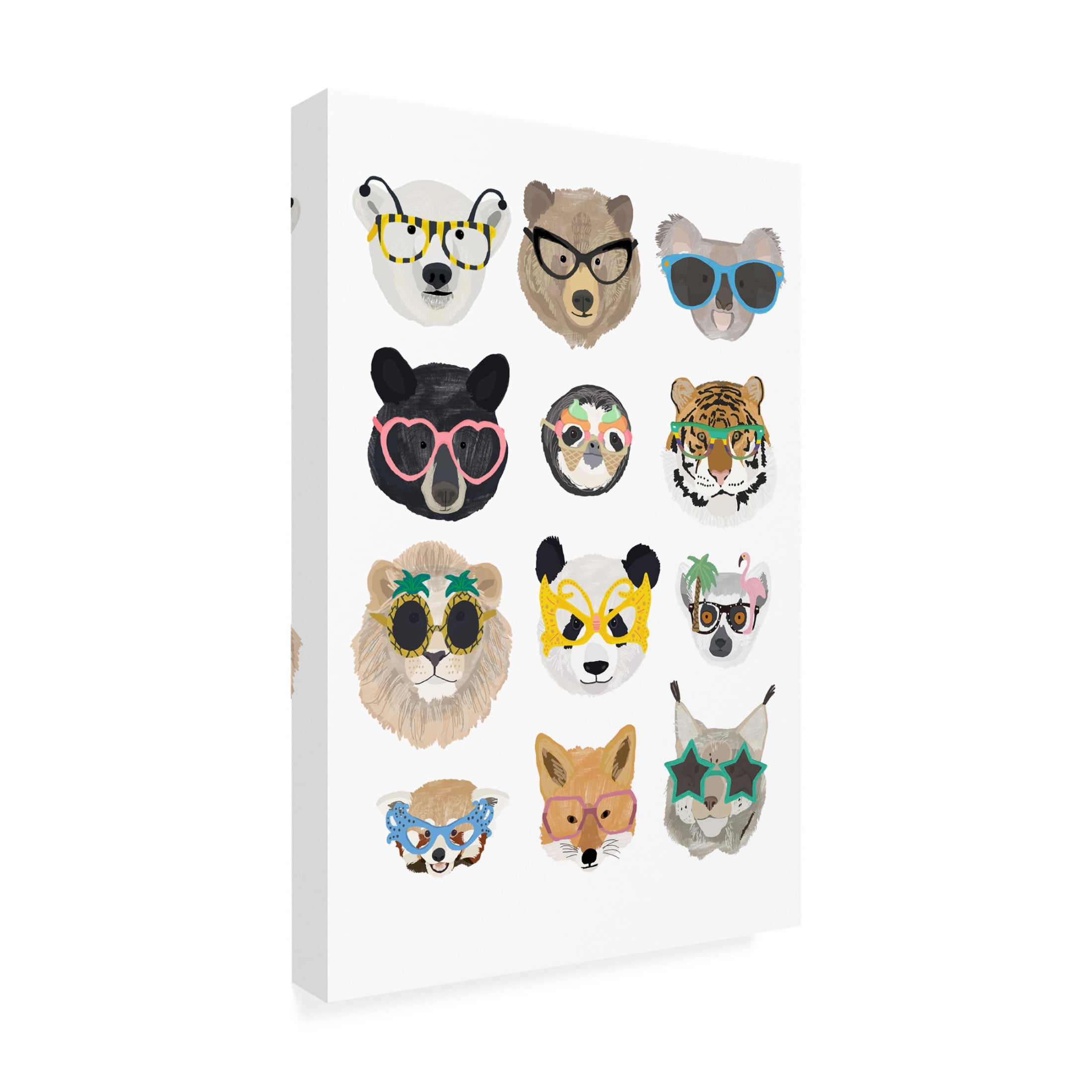 Trademark Fine Art Hanna Melin Big Cats in glasses print Canvas Wall Art