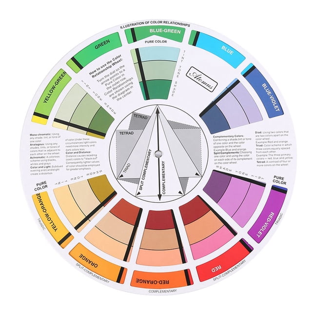 Guía de mezcla profesional Rueda de colores de pigmentos para uñas y tatuajes redondos Suministros de tarjetas de papel