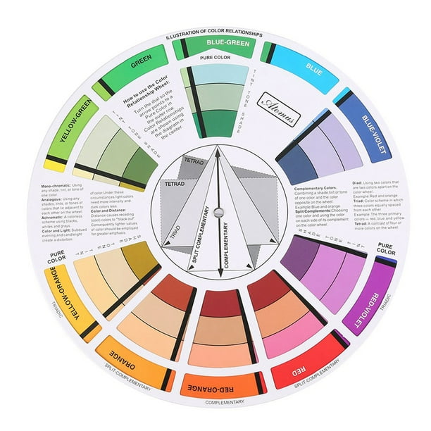 Guía de mezcla profesional Rueda de colores de pigmentos para uñas y tatuajes redondos Suministros de tarjetas de papel