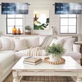 thumbnail image 4 of Navy Blue Grey Kitchen Curtain Valances for Windows Farmhouse Short Curtains, Modern Ombre Oil Painted Abstract Art Rod Pocket Valance Curtain for Bedroom Cafe Living Room 42"x12", 4 of 8