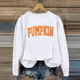 thumbnail image 2 of CAIVO Women Crew Neck Casual Letter Pumpkin Print Loose Sweatshirt Fashion Halloween Autumn Winter Tops For Daily Wear Long Sleeve Pullover Lightweight Cozy Fall Streetwear, 2 of 6