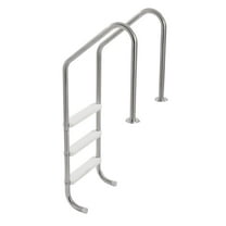KFFKFF Pool Access Ladder, Tri-Step Design with Dual Handrails and Anti-slip Sturdy Steps, Stainless Steel Construction Supports 265 lbs, Suitable for 48-54 Inch Inground Pools on Any Deck Surface