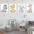 thumbnail image 3 of Simple cartoon animal children's room decoration painting, wall art., 3 of 4