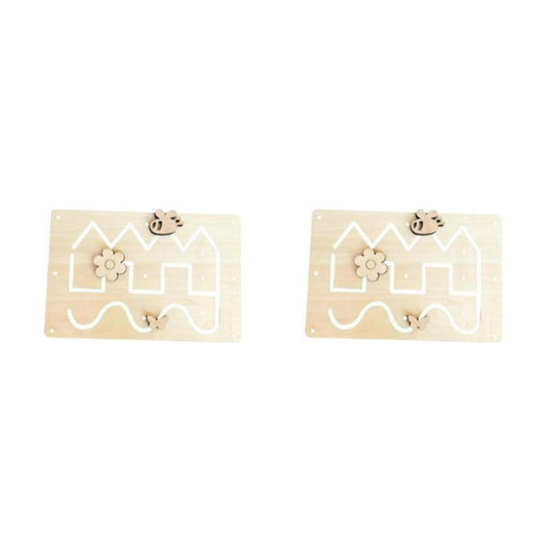 Vogacara Busy Board Wooden Preschool Learning Activities for 2-3 Years 2piezas Estilo A