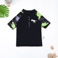 thumbnail image 5 of Gubotare Toddler Boys Swim Suit Toddler Baby Boy Swimsuit Star Stripe Short Sleeve Rash Guard Set Bathing Suit with Sun Hat Swimwear 15T 16T,Green, 5 of 8