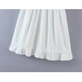 thumbnail image 5 of New Fashion Casual Vintage White V-Neck Cotton Mini Dress Women Summer Single-breasted Ruffles Dresses Female Vestidos-SW1692-L, 5 of 6