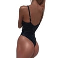 thumbnail image 2 of Liacowi Women Sexy One-Piece Swimsuit Solid Color Sleeveless V-Neck Swimwear Strap Bathing Suit Beachwear, 2 of 6