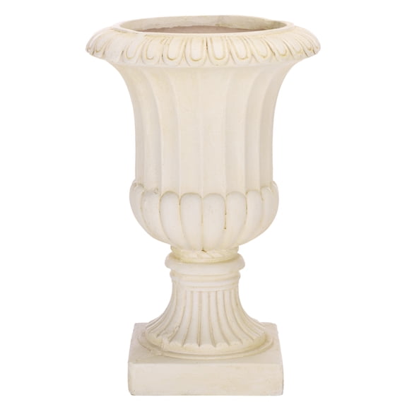 Safavieh 10.6" x 10.6" x 15.8" Pedestal Off-White Magnesium Oxide Plant Pot