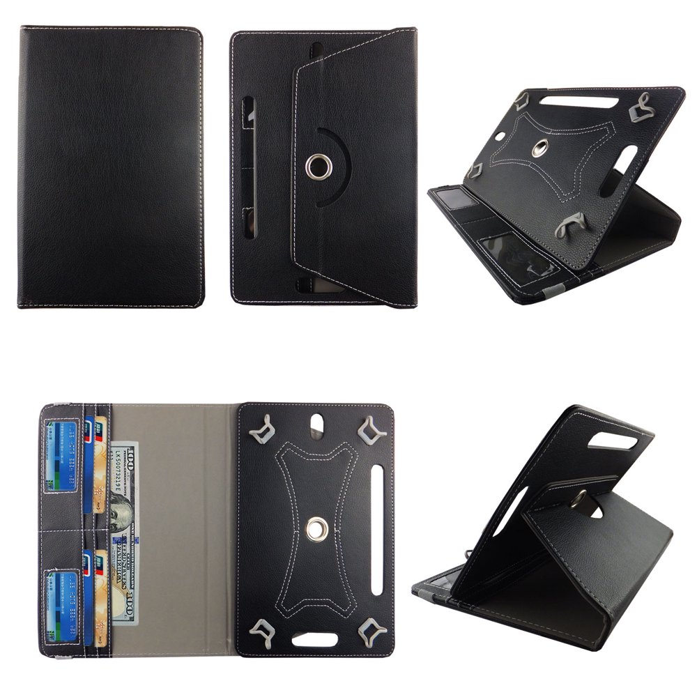 Black Wallet style folio for Digiland 10.1 tablet case 10 inch Slim fit