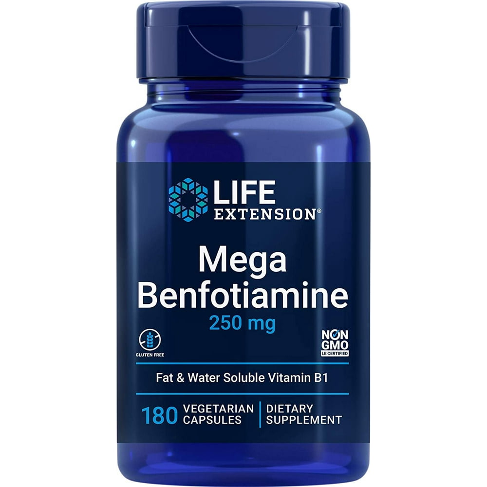 Life Extension Mega Benfotiamine, 250 mg, 180 Vegetarian Capsules