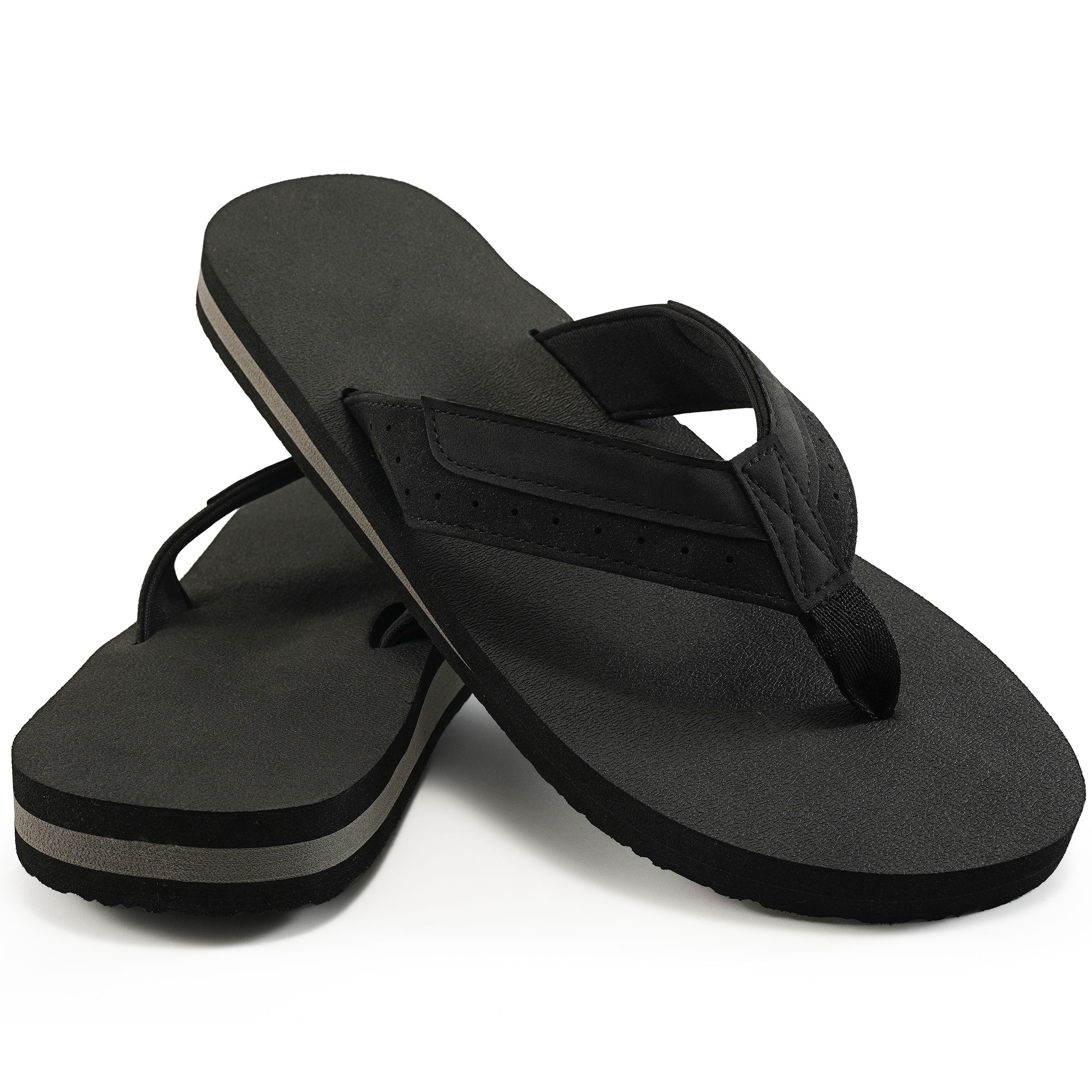 Ecetana Men's Leather Flip Flops with Arch Support photo 7