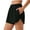 Black A, variant on Women's Elastic Waist Dolphin Shorts with Side Slit Hem - Sporty Summer Athletic Shorts for Running & Beach Vacation