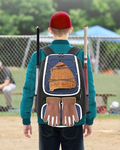 Voylla Baseball Bag, Softball Bag for Baseballgear & T-Ball Bat, Baseball Backpack with Shoes Compartment for Men/Women
