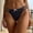 Black, variant on Womens Black Satin Strappy Bikini Briefs with Bow - Silky Side Strap Polyamide Panties,Size M