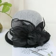 thumbnail image 2 of MANHUJI Vintage Hats For Women Women'S Autumn And Winter Flowers Round Top Casual Fisherman'S Basin Cap Small Bowler Hat Features: Church Hats For Women (Gray,A), 2 of 2