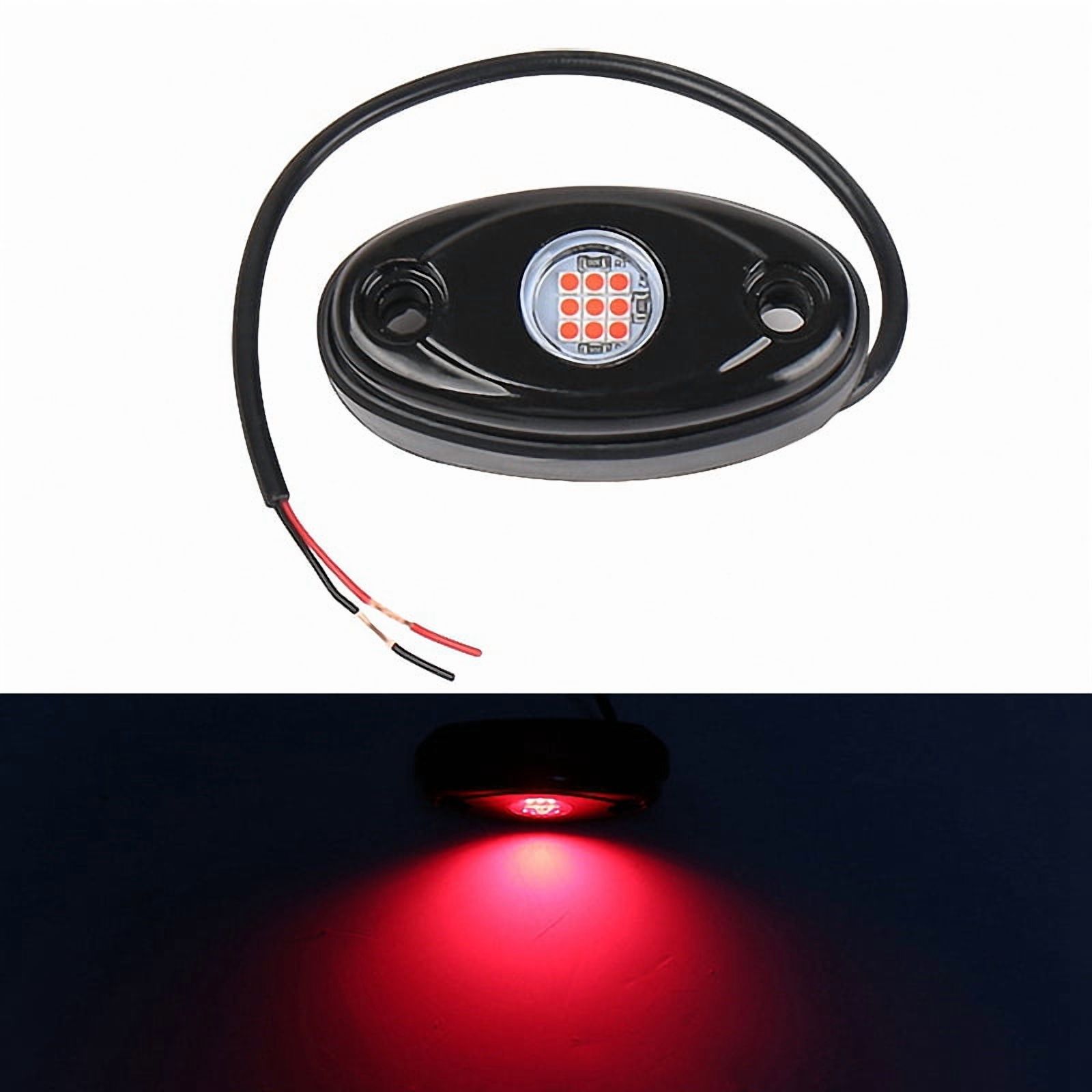 8 Pods LED Rock Lights Kit Waterproof Underglow LED Neon Trail Rig Lights for Truck ATV Offroad Boat-Red,8 * Atmosphere lamp with mounting screws,black