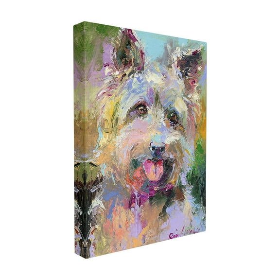 The Stupell Home Decor Collection Brightly Colored Rainbow Painted Smiling Yorkie Dog Portrait Stretched Canvas Wall Art, 16 x 1.5 x 20