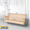 thumbnail image 4 of Ktaxon Patio Wooden Porch Swing for Courtyard & Garden, Heavy Duty 880 LBS Swing Chair Bench with Hanging Chains for Outdoors (Nature,4 FT), 4 of 9