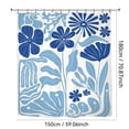thumbnail image 2 of Abstract Blue Pattern Shower Curtain Art Fashion Modern Bathroom Decorative Belt Hook., 2 of 5