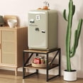 thumbnail image 4 of 20" Small Nightstand, Mini Fridge Stand, Square Side Table, End Table for Living Room, Bedroom Beside Table, Table De Chevet, Record Player Stand,Rustic Brown, 4 of 14