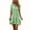Green, variant on Womens Summer Gingham Shirt Dress Casual Short Sleeve V Neck Button Tiered Mini Dress Casual Plaid Dress