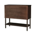 thumbnail image 4 of Mid-Century Floor Storage Cabinet with 2 Glide Drawers and Solid Turned legs, Accent Cupboard for Living Room, Bedroom, Hallway and Kitchen, Wooden Sideboard, Brown, 4 of 7