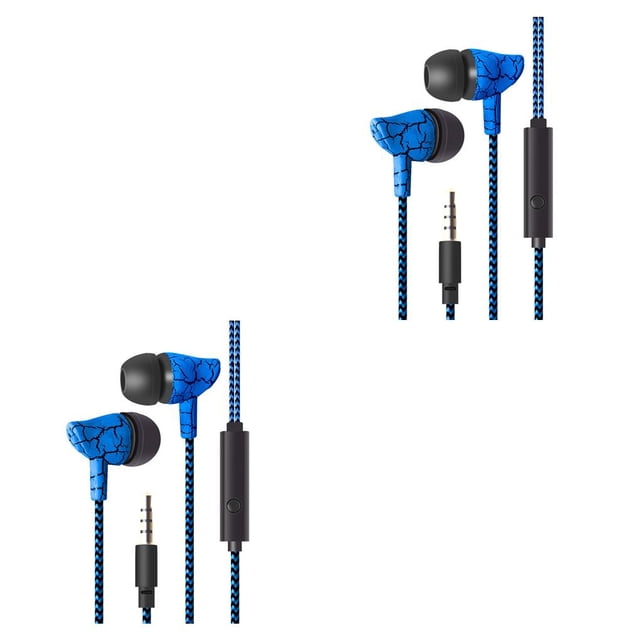 maskred Phone Music Wired Earphone In -ear Wire Control Cellphone 3 .5mm Plug Earbuds Headset 80cm 2Set