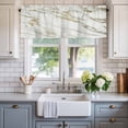 thumbnail image 2 of Golden Marble Farmhouse Short Window Curtain Valances, Abstract Modern Minimalist Art Rod Pocket Kitchen Valances for Living Room Bedroom Bathroom Cafe 42" x 12", 2 of 8