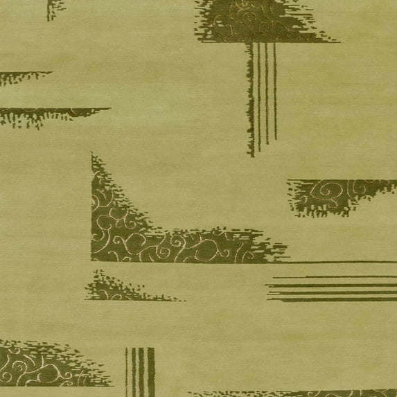 Ahgly Company Indoor Square Abstract Dark Golden Rod Brown Area Rugs, 4' Square
